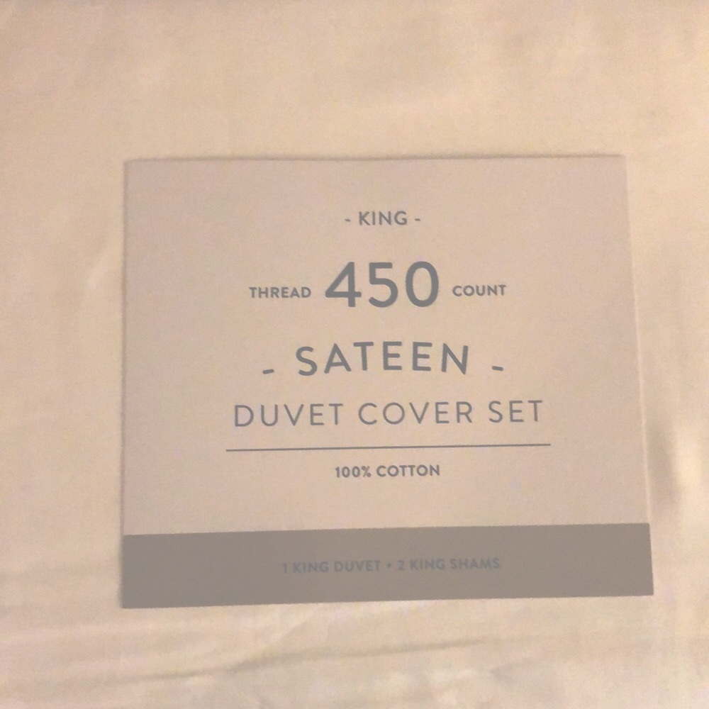Duvet cover set 3 pcs new sateen 450 thread count